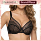 ⏳Brand Weekly Promotion 70% OFF!🖤Women's Mermaid Scales Lace Minimiser Bra Full Cup Wide Side Bands Adjustable Straps