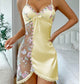 ⏳LAST DAY SALE 54% OFF !!📢Lace Erotic Lingerie Camisole Nightgown with Bow🎀💋，See-Through Lace, Silky Satin Trim, Sensual & Comfortable. A Seductive Gift for Her 💝👙