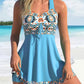 🔥LAST DAY SALE -49% OFF⚡👙Women's Plants Print V Neck Swimdress & Tankini Set 
