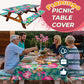 🦩✨Flamingo Picnic Table Cover Bench Covers and Carrying bag, Elastic all Around,Windproof and Waterproof Picnic Table Covers with Elastic for Camping 🎉