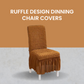 🎀🪑Ruffle Design Dinning Chair Covers,Soft Drop Cloth, Universal Fit for High-Back & Low-Back Chairs.