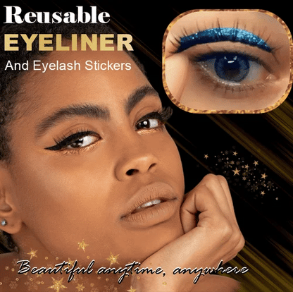✨LAST DAY SALE 70% OFF  Only ￡5.99💴!!!✨Reusable Self-Adhesive Eyeliner And Eyelash Stickers With Glitter👁️