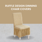 🎀🪑Ruffle Design Dinning Chair Covers,Soft Drop Cloth, Universal Fit for High-Back & Low-Back Chairs.