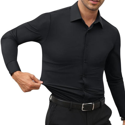 📢Hot Sale 50% OFF !!!⏰Men's Solid Color Lapel Long Sleeve Button-Down Shirts