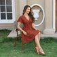 💕2026 New arrival 59% OFF Only ￡29.89! ☀️Florboom Women's Floral Lace Bohemian Dress — Featuring a deep V-neck, a short-length design, flowing short sleeves, and an A-line hem