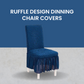 🎀🪑Ruffle Design Dinning Chair Covers,Soft Drop Cloth, Universal Fit for High-Back & Low-Back Chairs.