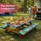 🦩✨Flamingo Picnic Table Cover Bench Covers and Carrying bag, Elastic all Around,Windproof and Waterproof Picnic Table Covers with Elastic for Camping 🎉