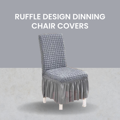 🎀🪑Ruffle Design Dinning Chair Covers,Soft Drop Cloth, Universal Fit for High-Back & Low-Back Chairs.