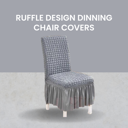 🎀🪑Ruffle Design Dinning Chair Covers,Soft Drop Cloth, Universal Fit for High-Back & Low-Back Chairs.