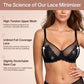 ⏳Brand Weekly Promotion 70% OFF!🖤Women's Mermaid Scales Lace Minimiser Bra Full Cup Wide Side Bands Adjustable Straps
