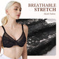 ⏳Brand Weekly Promotion 70% OFF!🖤Women's Mermaid Scales Lace Minimiser Bra Full Cup Wide Side Bands Adjustable Straps