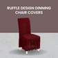 🎀🪑Ruffle Design Dinning Chair Covers,Soft Drop Cloth, Universal Fit for High-Back & Low-Back Chairs.
