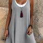 🌟LAST DAY SALE: ONLY ￡14.99!!🎁💃Women's Casual Loose Sleeveless Fake Two Piece Tank Dress