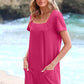💕Last Day Promotion 49% OFF👗Women's Casual Square Neck Pocket Short Sleeve Dress with Pockets