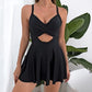 ⏳Last Day Special Sale 80% OFF🩱Women's Cutout One Piece Skirt Swimsuit