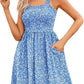 ⏰Hot Sale 80% Off💃Women's Summer Dresses Casual Square Neck Floral Sundress With Pockets