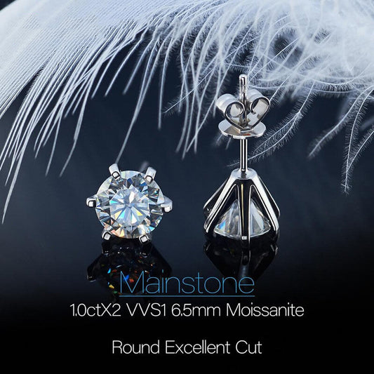 📢📢70%  OFF !! ⏰Stunning Classic Six-Prong Diamond Stud Earrings,Brilliant Sparkle. Perfect For Daily Wear, Gifts & Special Occasions! 🎁💖👂
