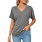💕Hot Sale 49% OFF🌷V-Neck Solid Color Loose Ladies Tops