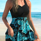 🔥LAST DAY SALE -49% OFF⚡👙Women's Plants Print V Neck Swimdress & Tankini Set 