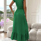 🎉2026 Summer Hot Sale 70% OFF💃Women's Plain V-Neck Ruffled Waist-Defining Shirred V Neck Maxi Dress