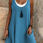🌟LAST DAY SALE: ONLY ￡14.99!!🎁💃Women's Casual Loose Sleeveless Fake Two Piece Tank Dress