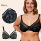 ⏳Brand Weekly Promotion 70% OFF!🖤Women's Mermaid Scales Lace Minimiser Bra Full Cup Wide Side Bands Adjustable Straps