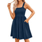 ⏰Hot Sale 80% Off💃Women's Summer Dresses Casual Square Neck Floral Sundress With Pockets