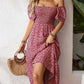🌈2026 Summer Hot Sale 50% OFF!✨Square Neck Floral Midi Dress – Smocked Bodice, Flowy Tiered Skirt, Romantic🌸