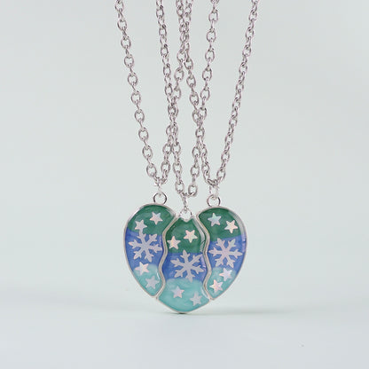 🔥2026 Hot Sale 50% OFF✨⚡ Holiday Best Friend Necklace Set🎄🧲  – Magnetic Snowflake/Star/Heart for 3 Besties. Great for Christmas, Birthday or Just Because. School Girl Jewelry, Cute & Meaningful! 🎁💕✨