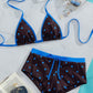 👙New arrival 50% OFF! ☀️Women's Polka Dots 2 Piece Swimsuit Triangle Halter Bikini Set Boyshorts Bathing Suit