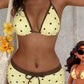 👙New arrival 50% OFF! ☀️Women's Polka Dots 2 Piece Swimsuit Triangle Halter Bikini Set Boyshorts Bathing Suit