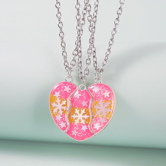 🔥2026 Hot Sale 50% OFF✨⚡ Holiday Best Friend Necklace Set🎄🧲  – Magnetic Snowflake/Star/Heart for 3 Besties. Great for Christmas, Birthday or Just Because. School Girl Jewelry, Cute & Meaningful! 🎁💕✨