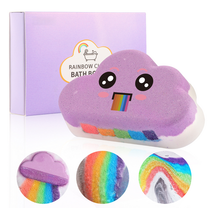 🎁LAST DAY SALE £7.79!!🔥50K+ SOLD!🌈 Rainbow Cloud Bath Bombs – Turn Every Bath into a Magical Rainbow Spa