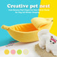 🍌🐱 Creative Banana Shape Bed For Cats & Dogs – Plush Semi-Enclosed Cave, Soft Sponge Padding, Cozy Private Retreat For Kittens, Cats & Small Pets. Available In 4 Sizes! 💤✨🛏️