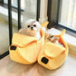🍌🐱 Creative Banana Shape Bed For Cats & Dogs – Plush Semi-Enclosed Cave, Soft Sponge Padding, Cozy Private Retreat For Kittens, Cats & Small Pets. Available In 4 Sizes! 💤✨🛏️