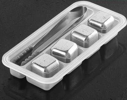 🔘🎁 4/6/8/12pcs Stainless Steel Ice Cubes – Food Grade 304 Steel, Fast Cooling, Reusable, Gift Box Included. Great for Home Bar, Party or Father’s Day Gift! 🍸🎉💪