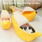 🍌🐱 Creative Banana Shape Bed For Cats & Dogs – Plush Semi-Enclosed Cave, Soft Sponge Padding, Cozy Private Retreat For Kittens, Cats & Small Pets. Available In 4 Sizes! 💤✨🛏️