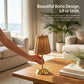 🌟🕯️ Cordless Boho Rattan Table Lamp – LED Bedside Lamp with Rechargeable Battery, Natural Rattan Shade, Creates Cozy Atmosphere Anywhere. A Must-Have for Boho Home Decor! 🎋💡