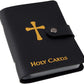 ✝️ Catholic Genuine Leather Holy Card Holder – Pocket Prayer Card Organizer with Snap Closure