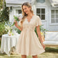 💕2026 New arrival 59% OFF Only ￡29.89! ☀️Florboom Women's Floral Lace Bohemian Dress — Featuring a deep V-neck, a short-length design, flowing short sleeves, and an A-line hem