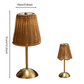 🌟🕯️ Cordless Boho Rattan Table Lamp – LED Bedside Lamp with Rechargeable Battery, Natural Rattan Shade, Creates Cozy Atmosphere Anywhere. A Must-Have for Boho Home Decor! 🎋💡