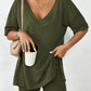⏳LAST DAY SALE 50% OFF !!📢Women's Oversized V Neck Short Sleeve Two Piece Short Set