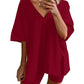 ⏳LAST DAY SALE 50% OFF !!📢Women's Oversized V Neck Short Sleeve Two Piece Short Set