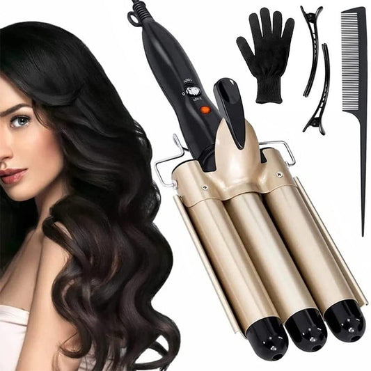 🔥Hot Sale 49% OFF🎁-3-Barrel Curling Iron with Adjustable Temperature