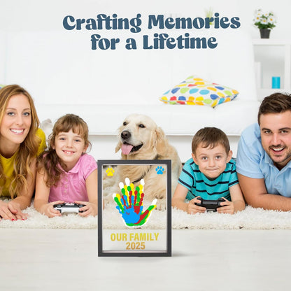⏳Limited-time 60% off⏰Family handprint set🎨 DIY Family Memorial Gift Kit, Acrylic Board,🖐️Colorful Paints, Holds Up to 4 Handprints