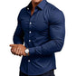 📢Hot Sale 50% OFF !!!⏰Men's Solid Color Lapel Long Sleeve Button-Down Shirts
