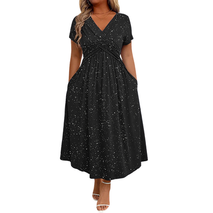 🌸HOT DEAL 65% OFF! Women’s V-Neck Dress – Chic, Elegant & Perfect for Any Occasion ✨