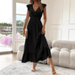 🎉2026 Summer Hot Sale 70% OFF💃Women's Plain V-Neck Ruffled Waist-Defining Shirred V Neck Maxi Dress