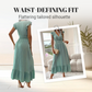 🎉2026 Summer Hot Sale 70% OFF💃Women's Plain V-Neck Ruffled Waist-Defining Shirred V Neck Maxi Dress