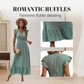 🎉2026 Summer Hot Sale 70% OFF💃Women's Plain V-Neck Ruffled Waist-Defining Shirred V Neck Maxi Dress